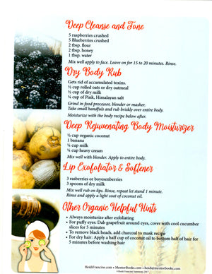 Natural Face Mask and Body Recipes Lament Chart