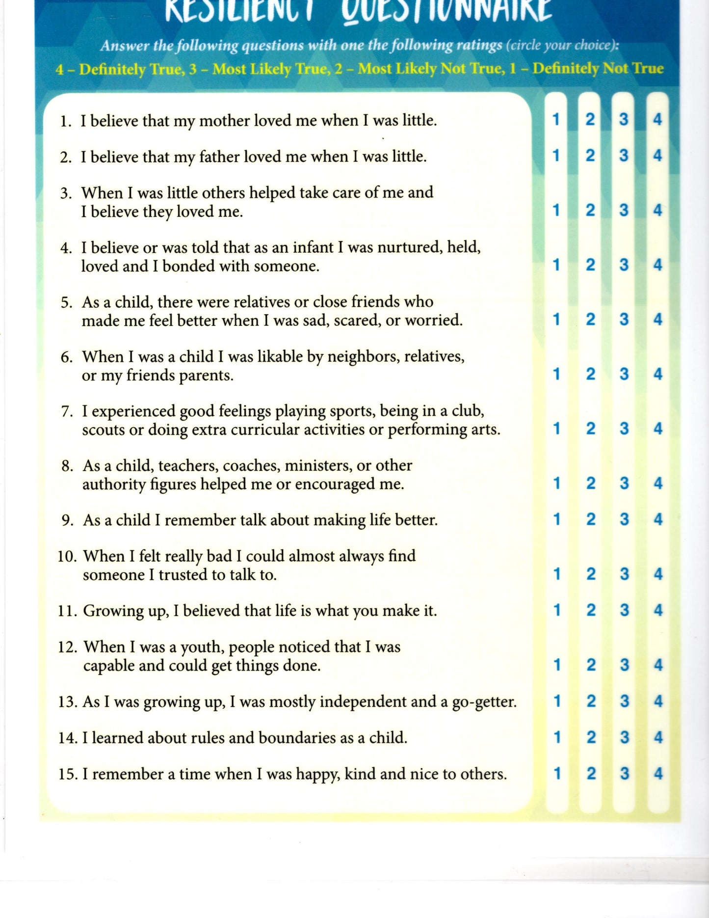 The Habit of Happy by Jeff Zeig; Free Resiliency Questionaiire chart included!